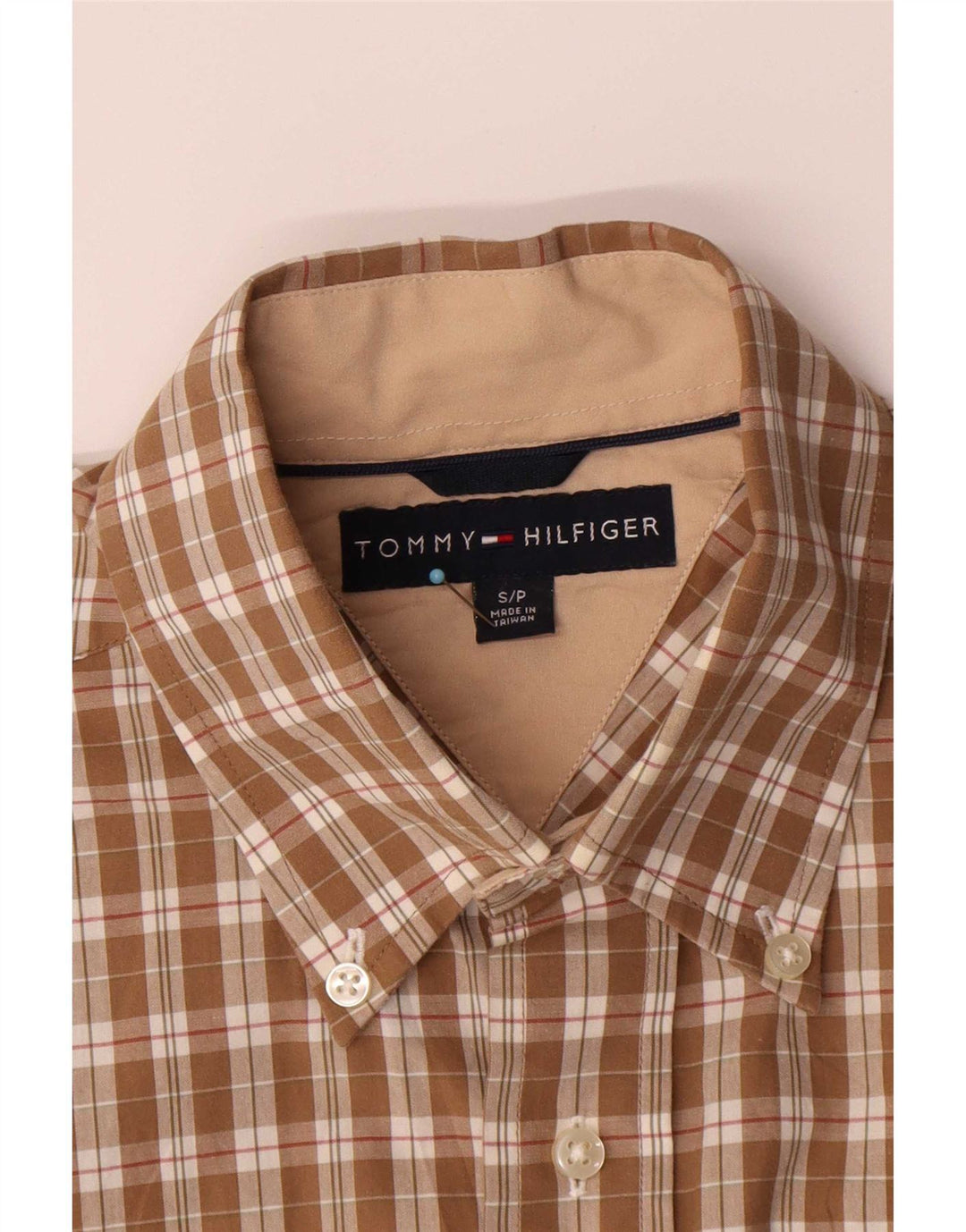 Tommy Hilfiger Herren-Kurzarmhemd, klein, braun, kariert, Baumwolle
