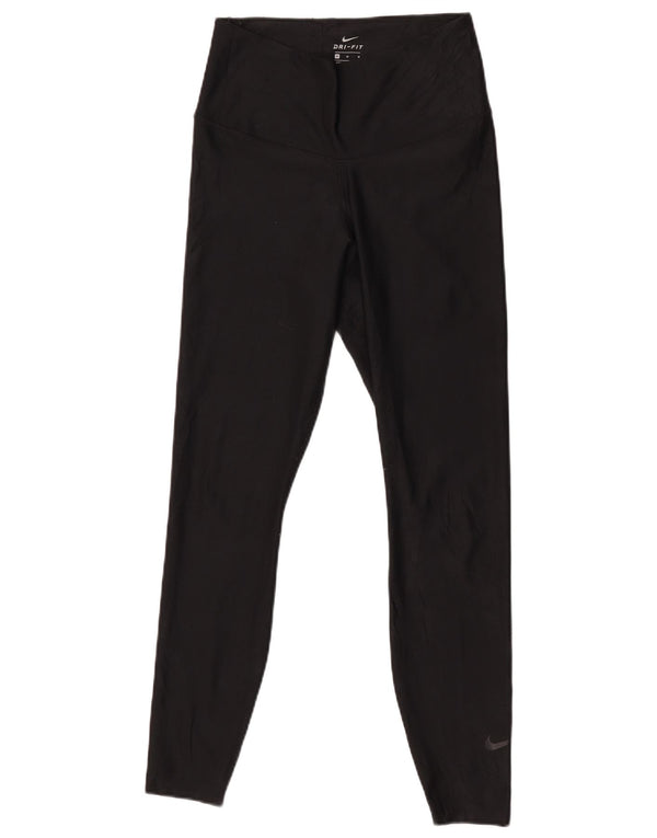 Nike Damen Leggings UK 12 Medium Schwarz Polyester