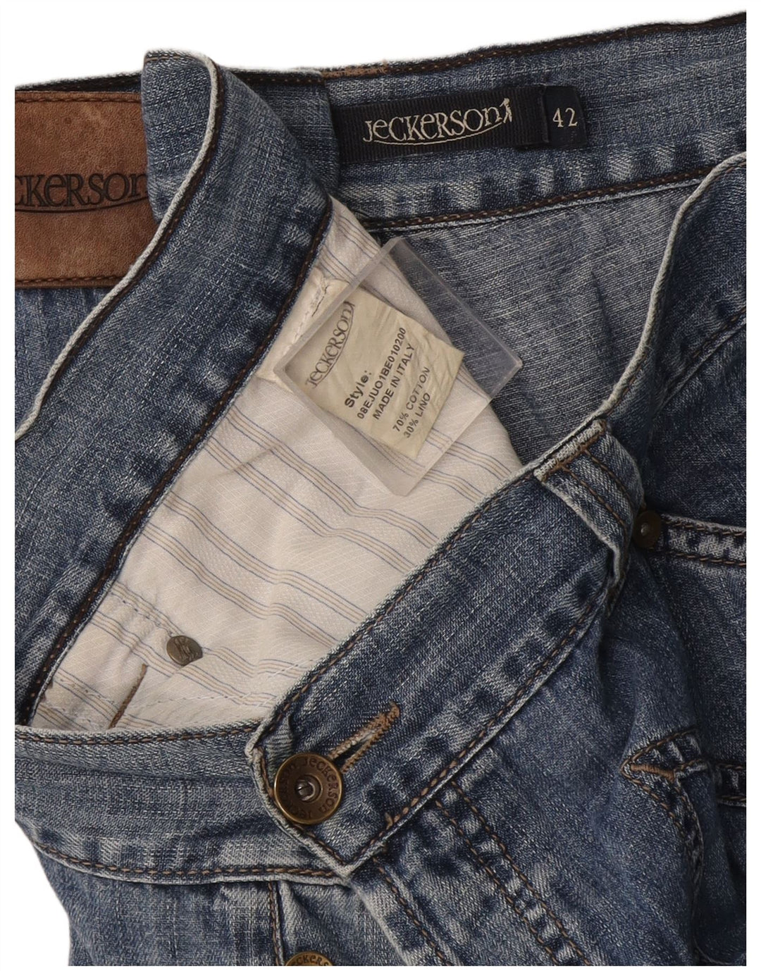Jeckerson Herren Jeansshorts W42 2XL Blaue Baumwolle