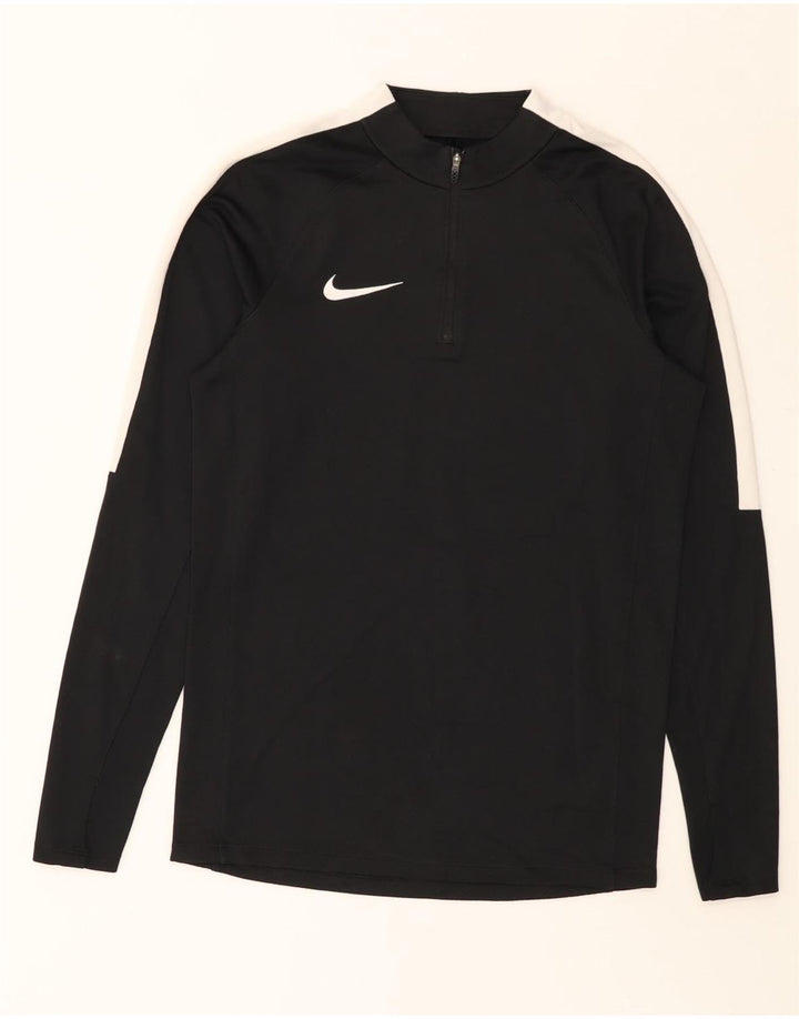 NIKE Herren Dri Fit Pullover-Trainingsanzug mit Reißverschluss, Größe S, Schwarz, Farbblock