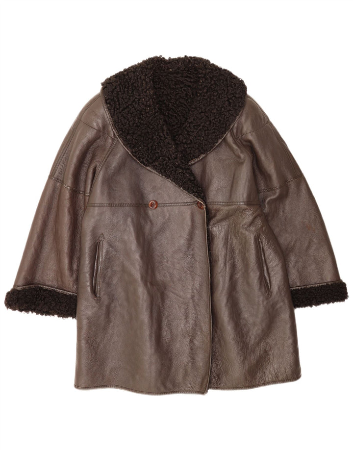 Pellicceria Damen Lammfellmantel IT 42 Mittelbraun
