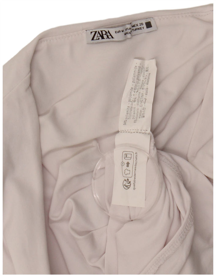 Ärmelloser Damen-Body von Zara, UK 12, Mittelweiß, Polyamid