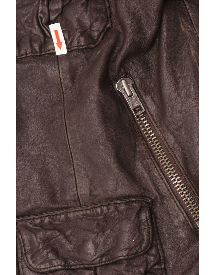 Superdry Herren Militärlederjacke UK 42 XL Braun