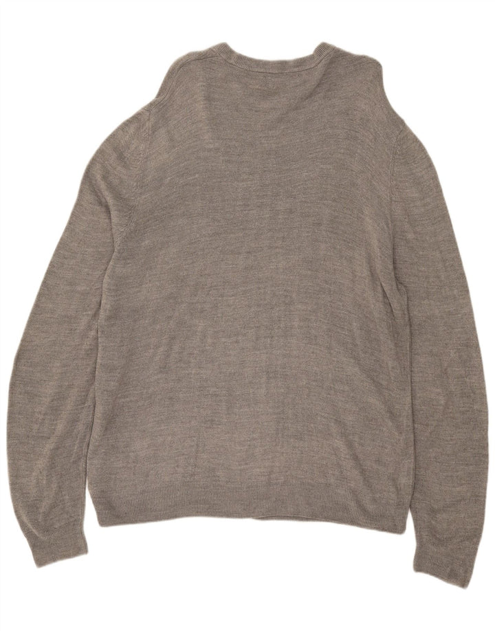 Marks & Spencer Herren-Pullover mit Rundhalsausschnitt, 2XL, graues Acryl