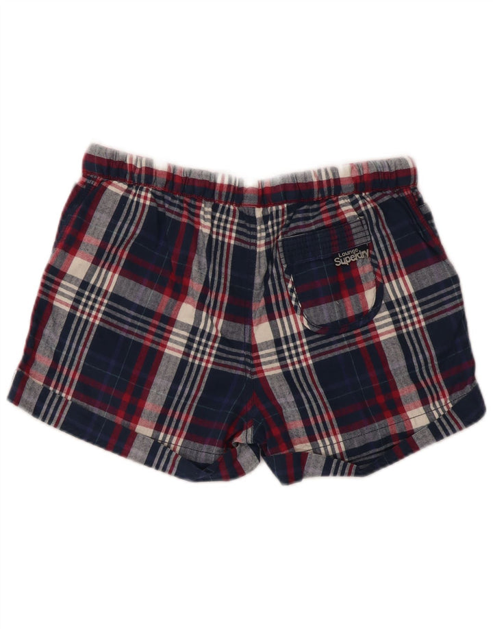 Superdry Hotpants für Damen, Größe S, Größe S, marineblau, kariert, Baumwolle