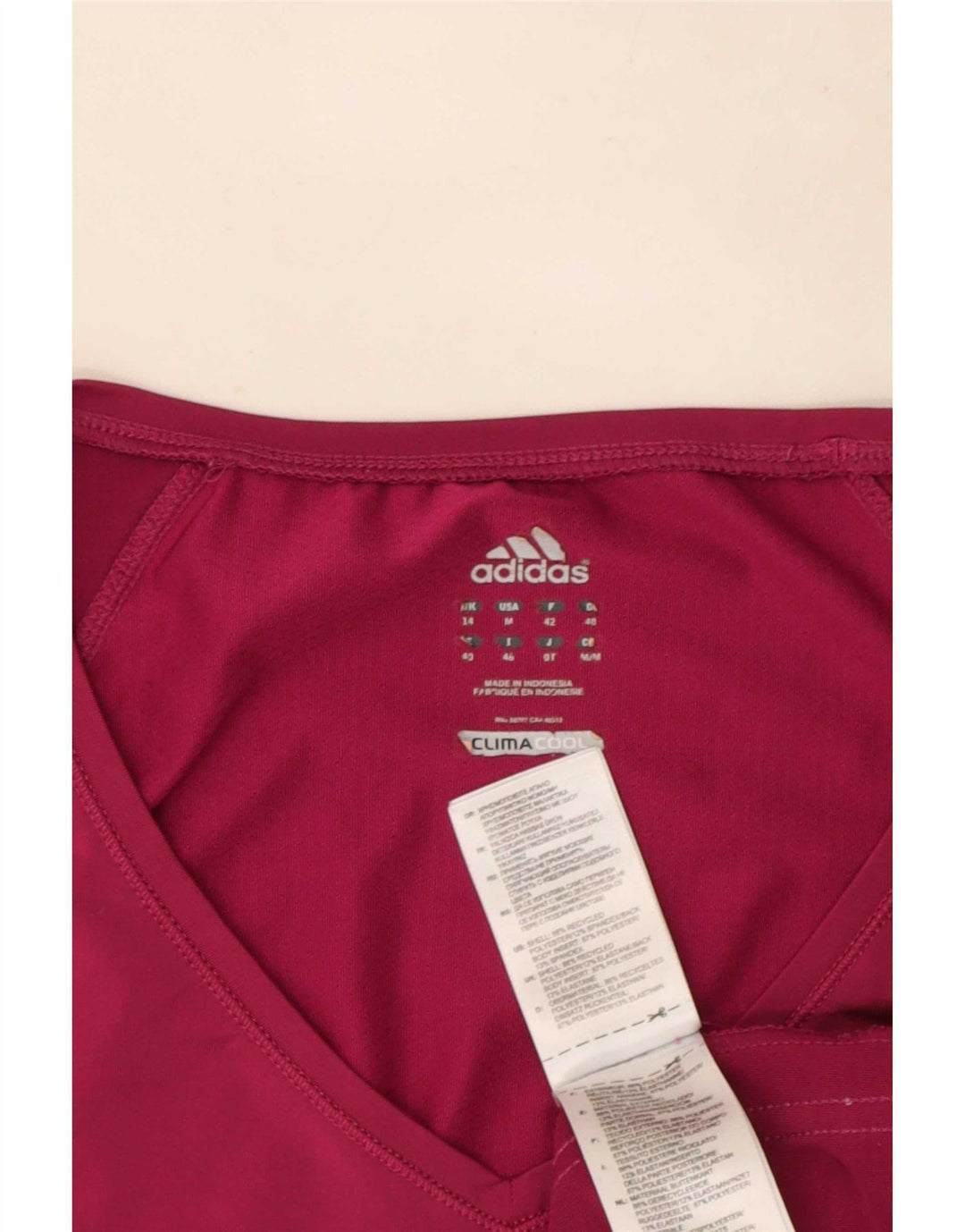 Adidas Damen Climacool T-Shirt Top UK 14 Mittelrosa Polyester
