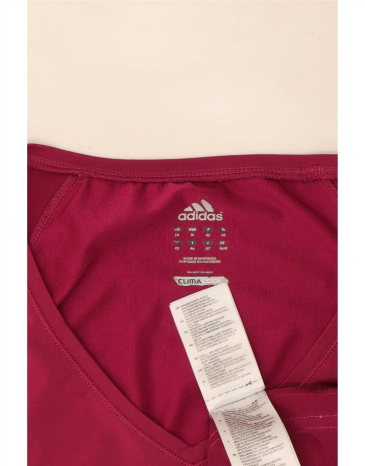 Adidas Damen Climacool T-Shirt Top UK 14 Mittelrosa Polyester