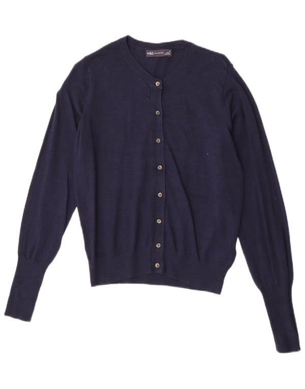 Marks & Spencer Damen-Cardigan-Pullover UK 10 Small Marineblaue Viskose