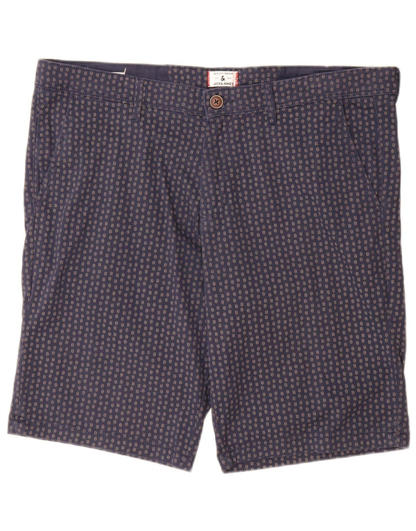 Jack & Jones Herren Chinoshorts XL W38 Marineblau gepunktete Baumwolle