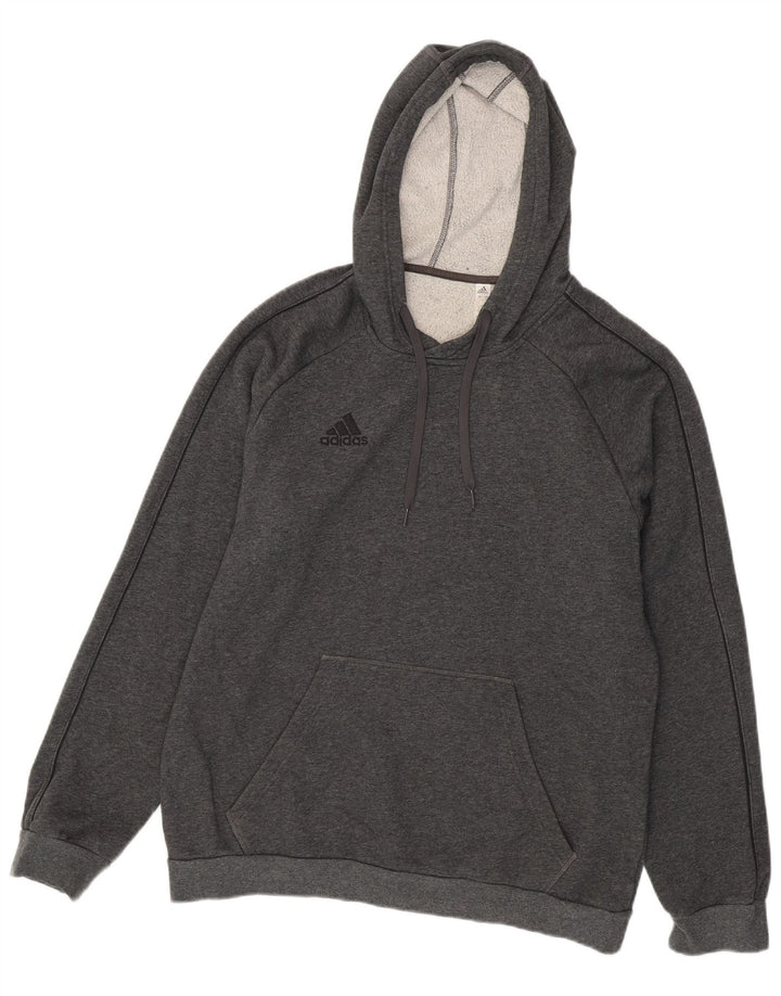 Adidas Herren Kapuzenpullover, groß, graue Baumwolle