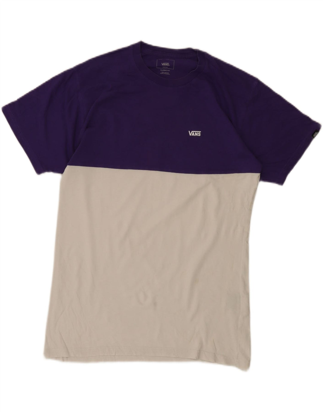 Vans Herren-T-Shirt mit klassischer Passform, mittelweiße Colourblock-Baumwolle
