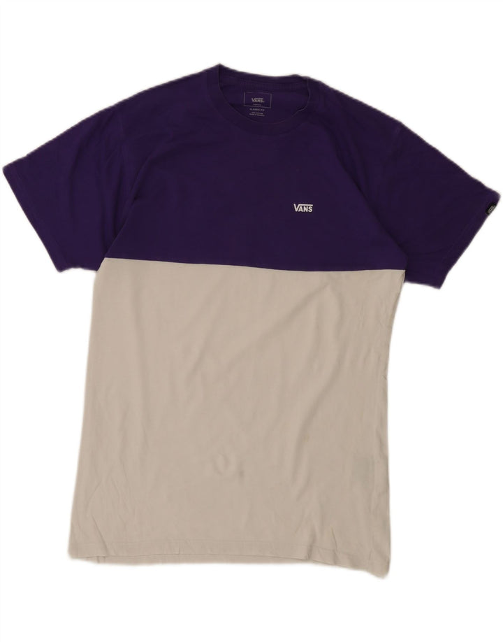 Vans Herren-T-Shirt mit klassischer Passform, mittelweiße Colourblock-Baumwolle