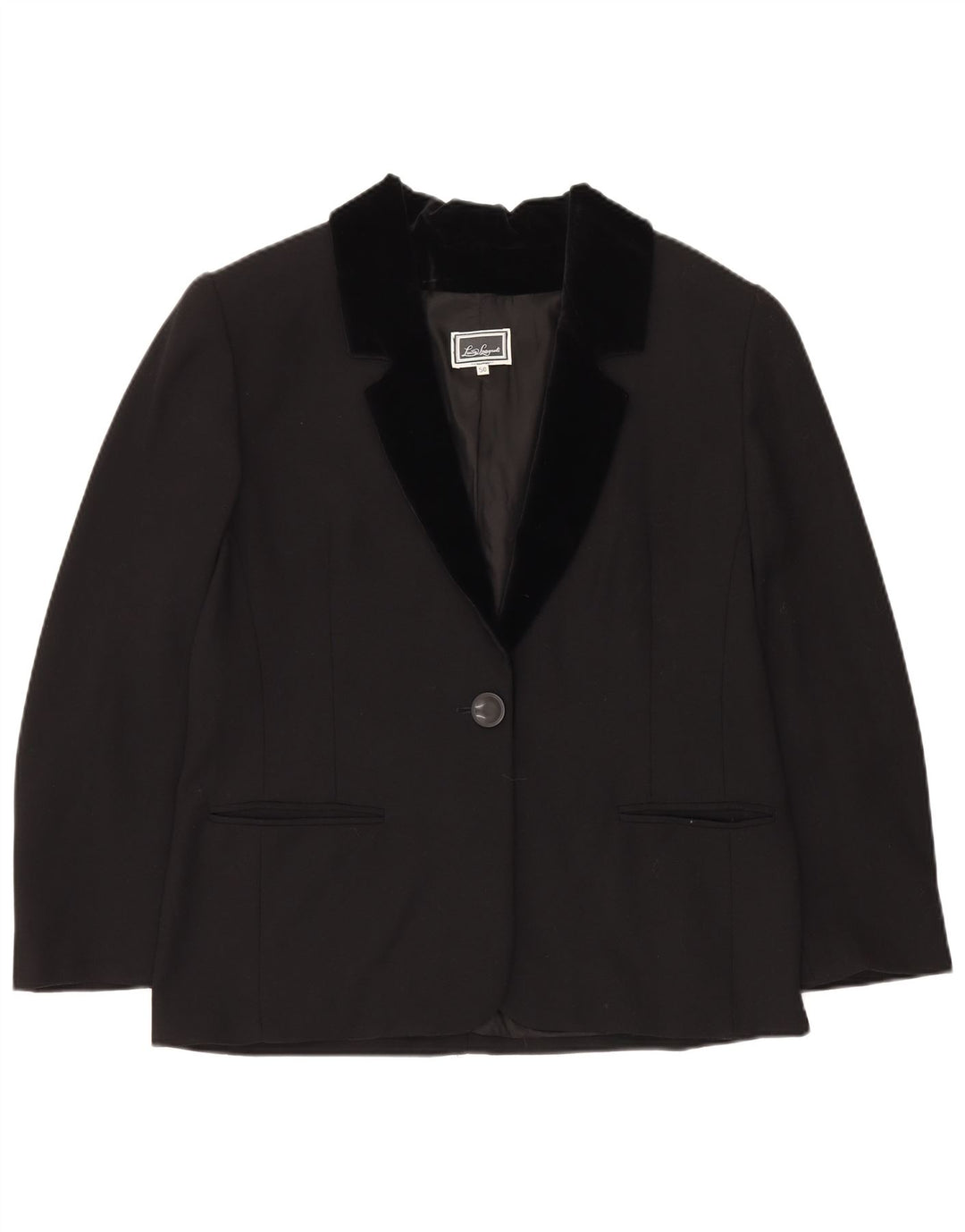 Luisa Spagnoli Damen 1-Knopf-Blazerjacke IT 50 Large Schwarz Acetat