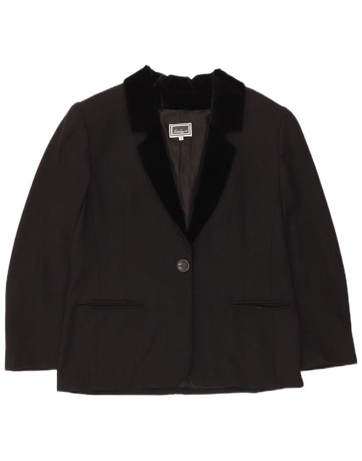 Luisa Spagnoli Damen 1-Knopf-Blazerjacke IT 50 Large Schwarz Acetat