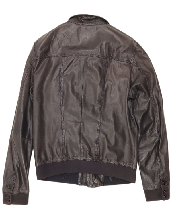 Vintage Herren Lederjacke IT 50 Medium Schwarz