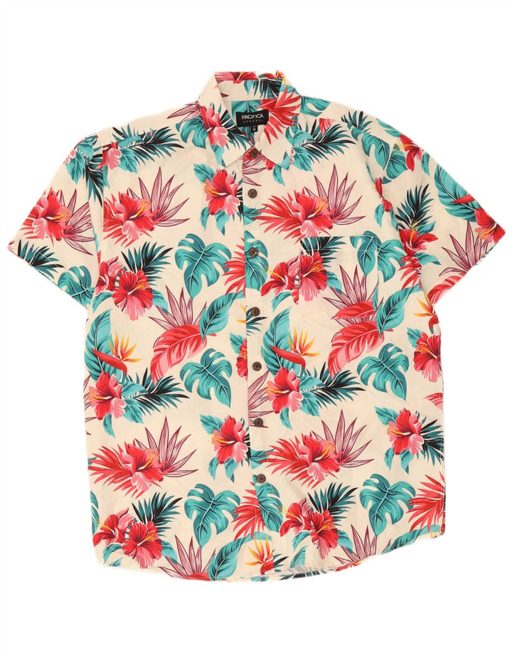 Pacifica Herren-Hawaii-Hemd, kurzärmelig, mittelgroß, mehrfarbig, Blumenmuster