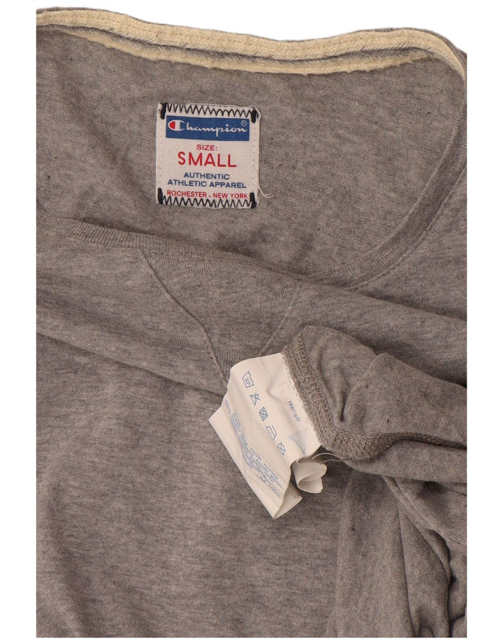Champion Damen-Oversize-Oberteil, langärmlig, UK 10, Größe S, Grau, Baumwolle