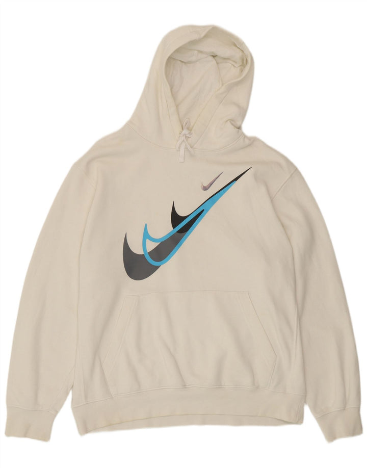 Nike Herren-Kapuzenpullover mit Grafik, groß, aus weißer Baumwolle