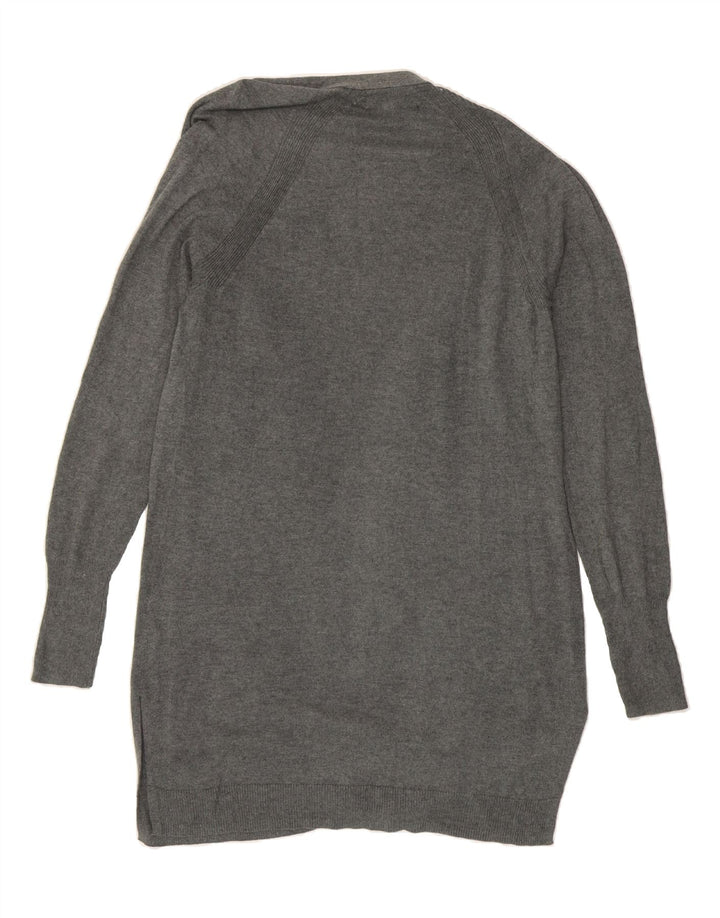 MOSSIMO Womens Longline Open Cardigan Sweater UK 12 Medium Grey Nylon Vintage Mossimo and Second-Hand Mossimo from Messina Hembry 