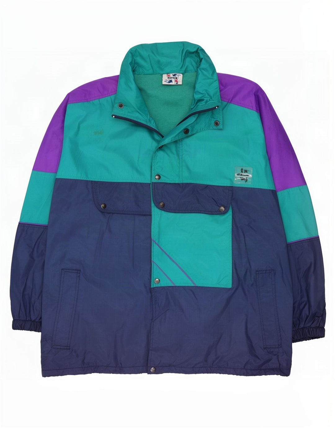 Master Herren-Trainingsanzug mit Kapuze, Jacke XL, blaues Colourblock-Nylon