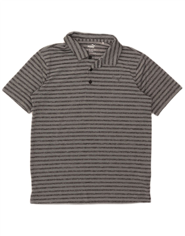 Puma Herren-Poloshirt, klein, grau gestreift, Polyester