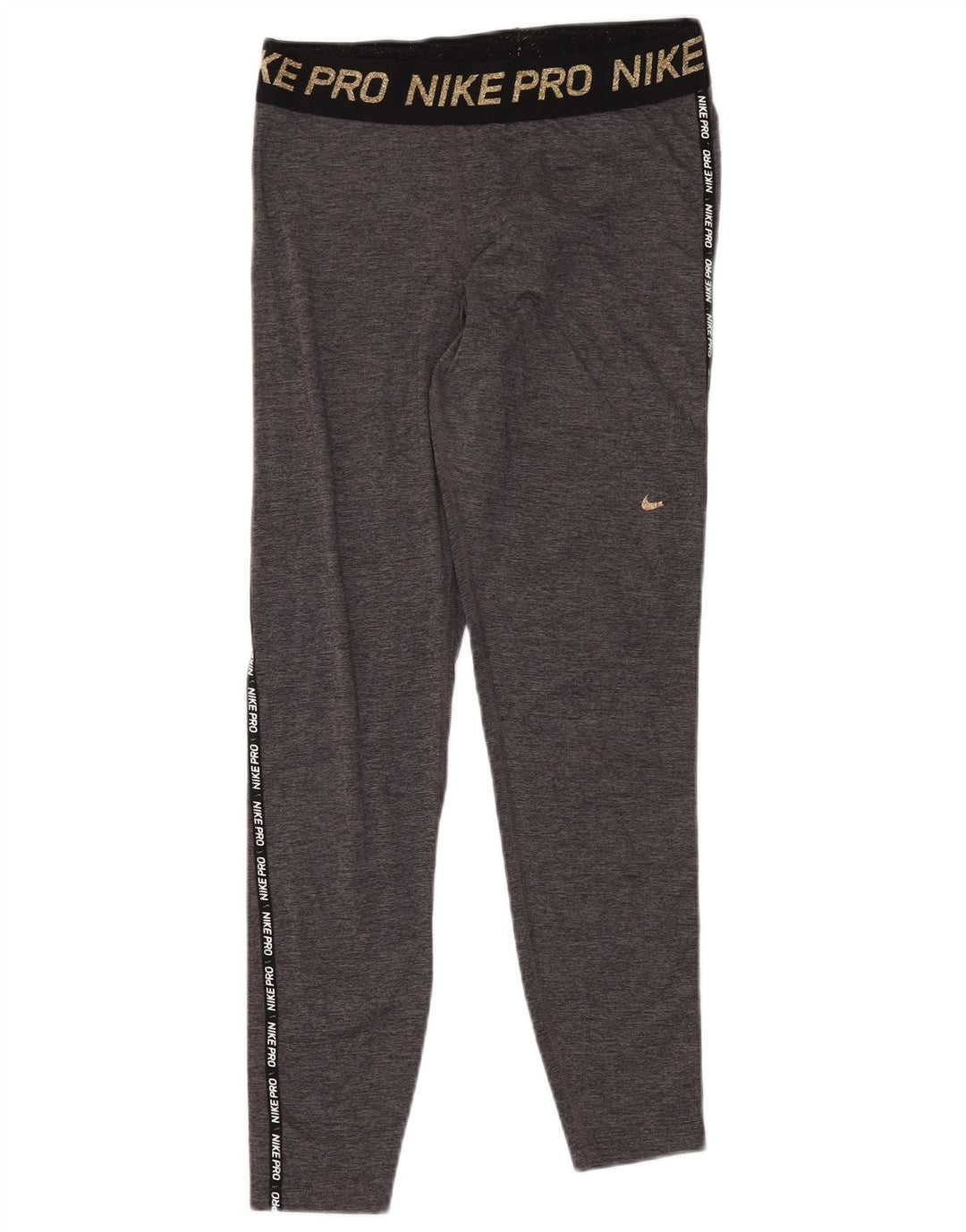 NIKE Womens Dri Fit Graphic Leggings UK 12 Mittelgrauer Farbblock