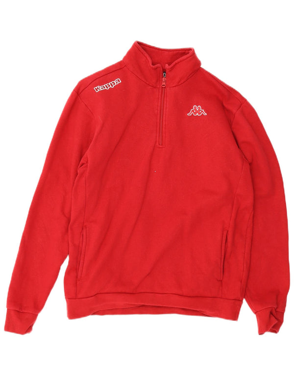 Kappa Herren-Sweatshirt mit Reißverschluss, XL, rote Baumwolle