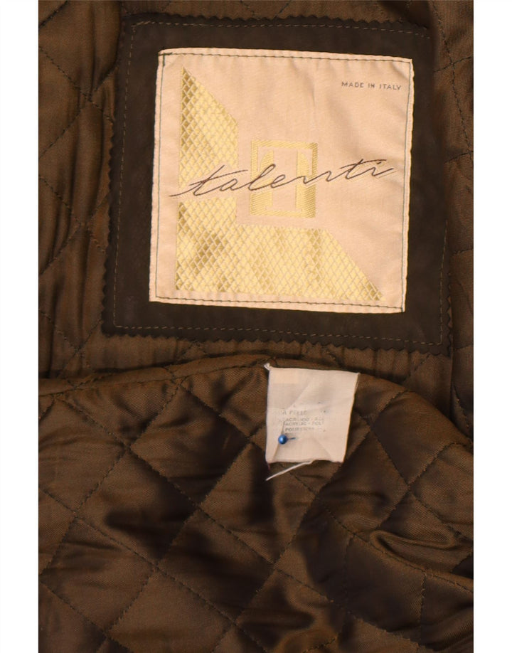 Talenti Damen Ledermantel UK 18 XL Khaki Leder