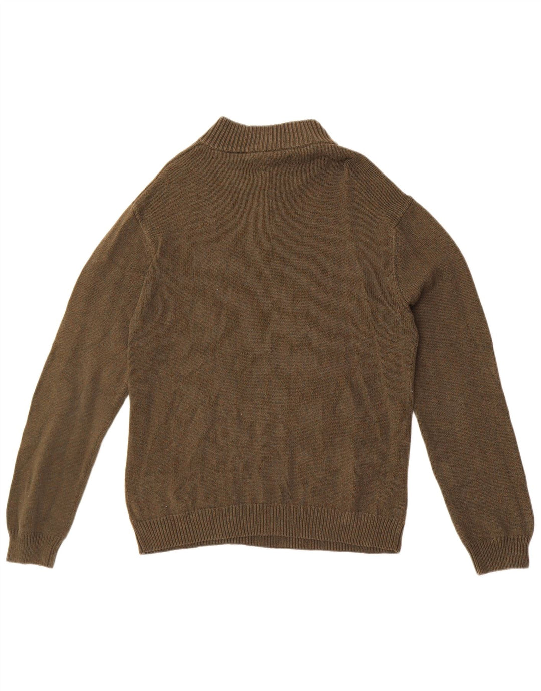 Chaps Herren-Pullover mit Reißverschluss am Hals, mittlere Khaki-Baumwolle