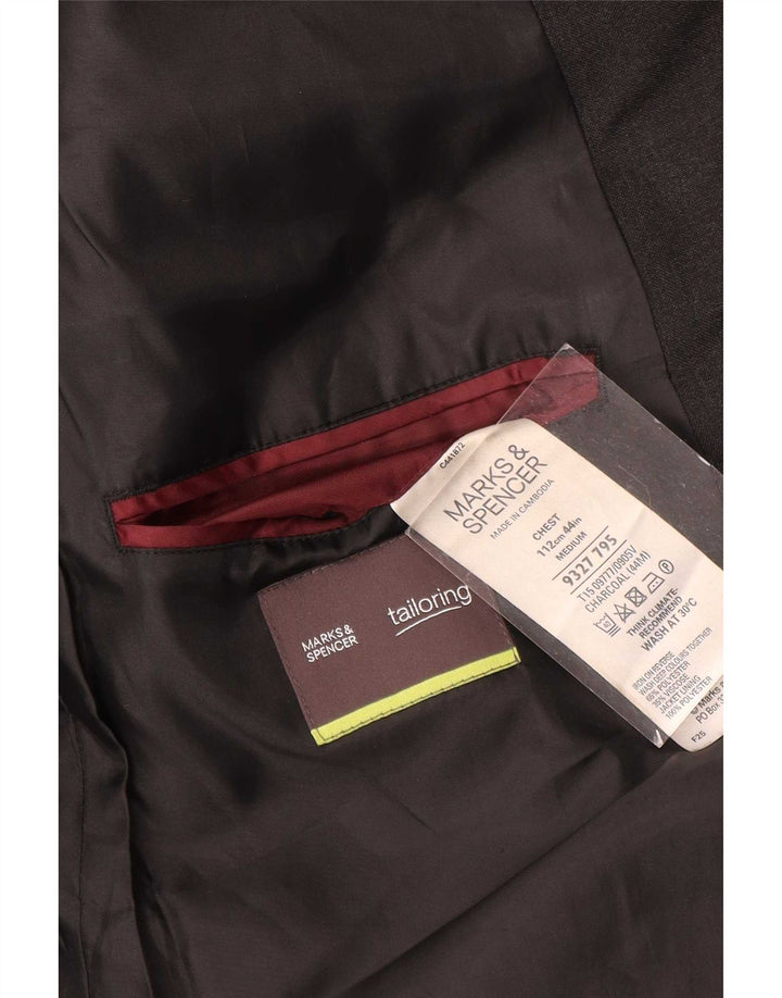 Marks & Spencer Herren-Blazer mit 2 Knöpfen, UK 44, XL, grau, Polyester