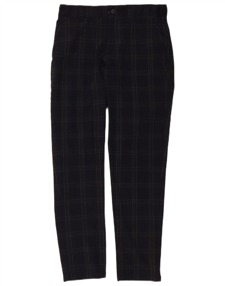ZARA Slim Chino-Hose für Herren, Größe S, W30, L29, marineblau, kariert, Polyester