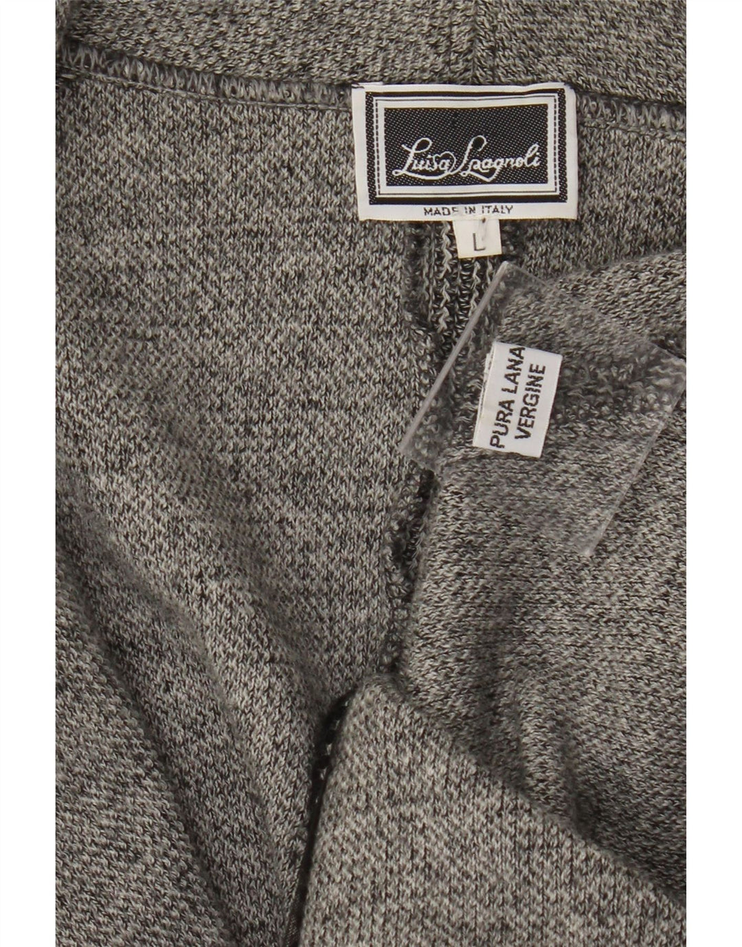 Luisa Spagnoli Damen 2-Knopf-Blazerjacke UK 14 Große graue Schurwolle