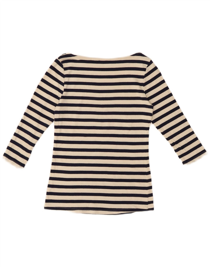 Zara Damen-Top mit 3/4-Ärmeln, UK-Größe 12, mittelschwarz gestreift