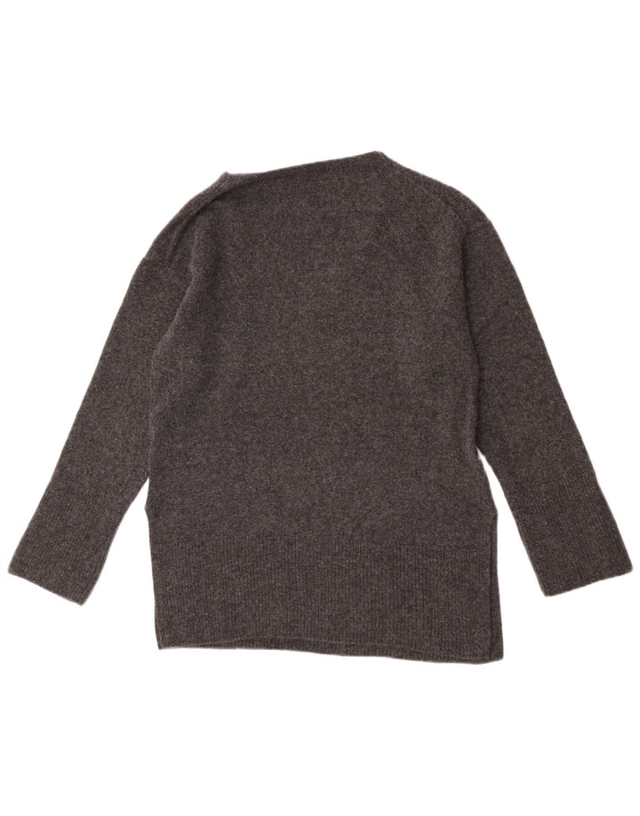 Massimo Dutti Damen-Pullover mit V-Ausschnitt, UK 10, kleine graue Wolle