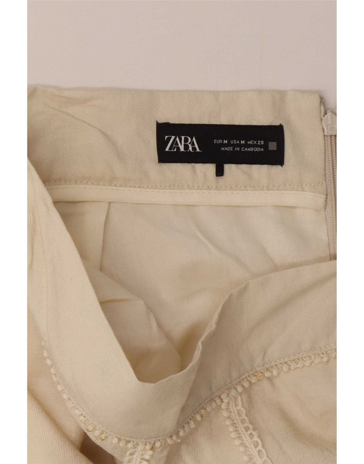 Zara Damen Maxirock Medium W28 Off White Floral