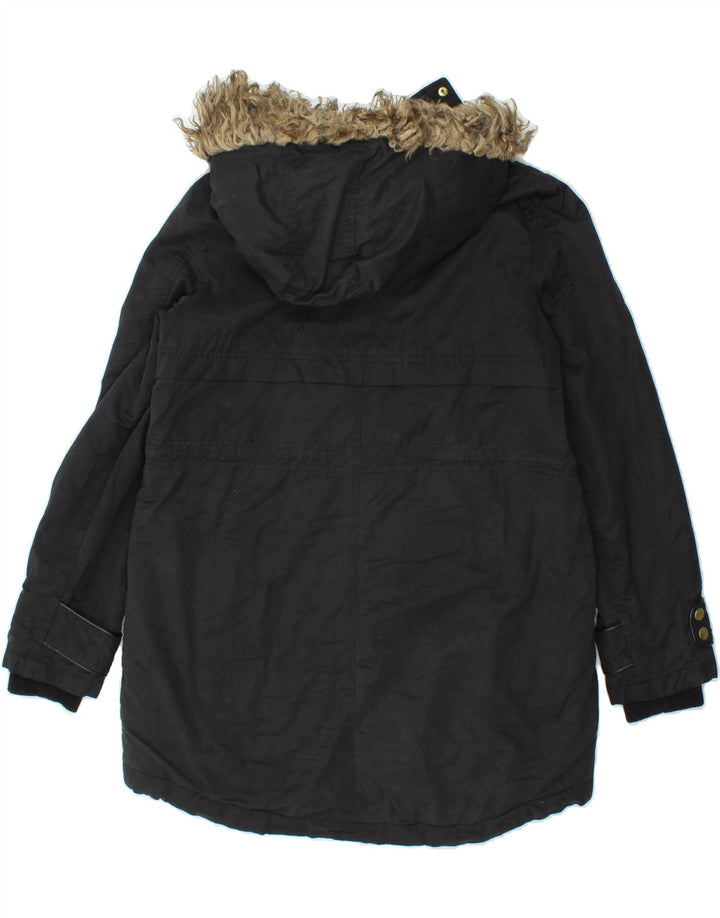 OASIS Womens Hooded Parka Jacket UK 14 Medium Black Cotton Vintage Oasis and Second-Hand Oasis from Messina Hembry 