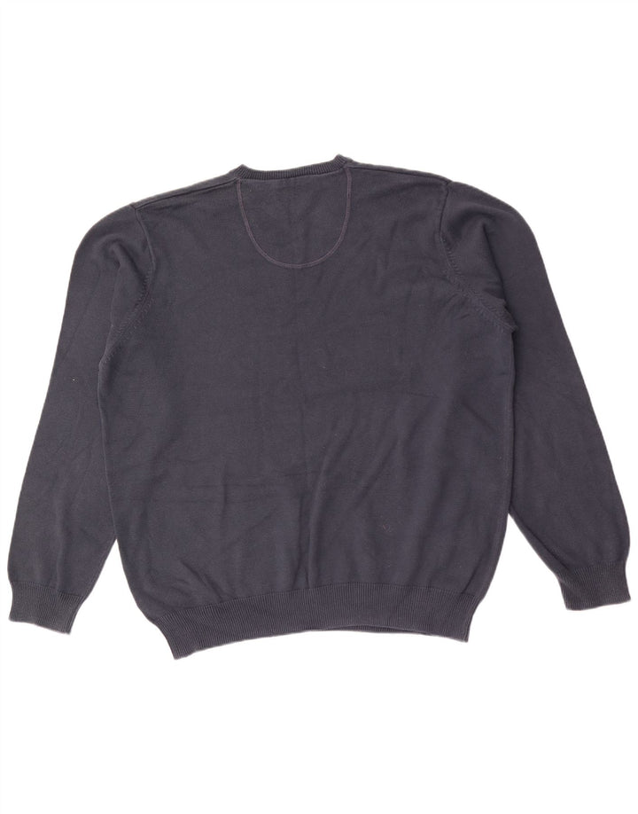 Marks & Spencer Herren Blue Harbour Pullover mit V-Ausschnitt, Größe L, Marineblau