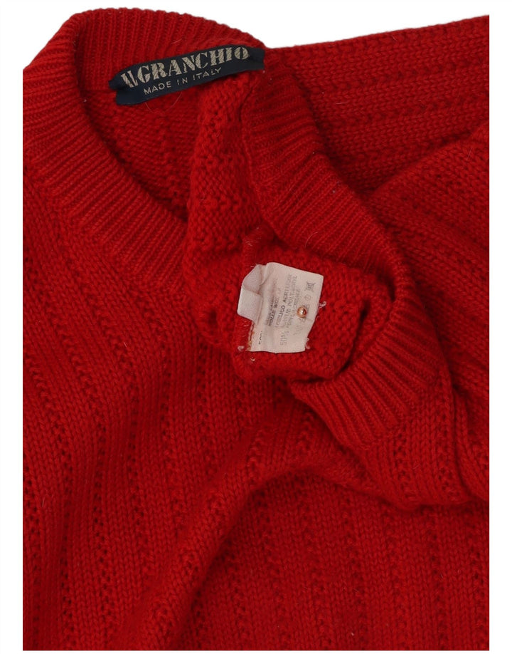 Il Granchio Herren-Pullover mit Rundhalsausschnitt, XL, rote Wolle