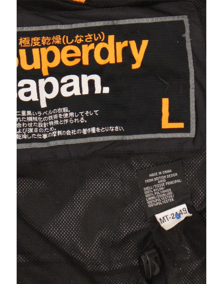 Superdry Herren Regenjacke UK 40 Large Schwarz Nylon