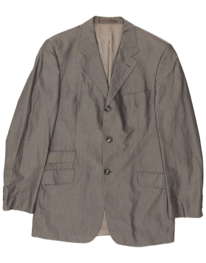 Hugo Boss Herren-Blazer mit 3 Knöpfen, UK 42, XL, graue Baumwolle