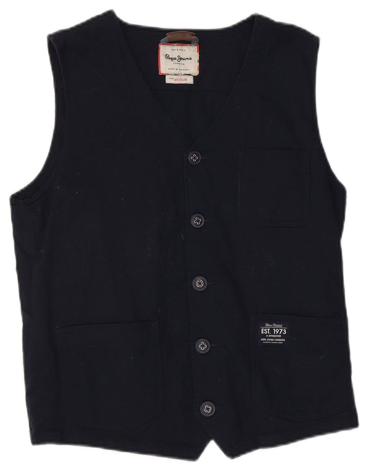 PEPE Jeans Herren-Weste, mittelgroß, marineblau, Baumwolle