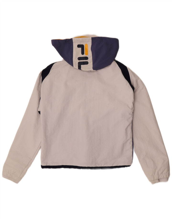 Fila Übergroße grafische Anorakjacke für Jungen, 5–6 Jahre, 2XS, Weiß, Farbblock