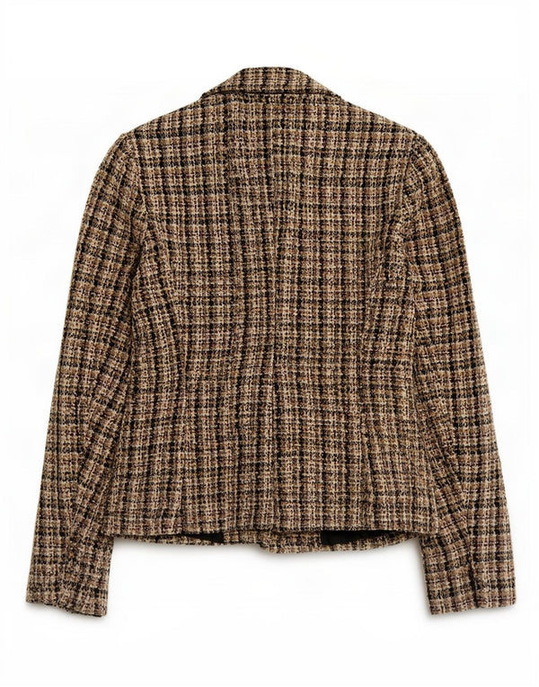 Zara Damen-Blazer mit 5 Knöpfen, Größe M, mehrfarbig, kariert