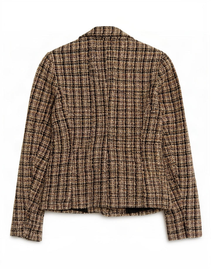 Zara Damen-Blazer mit 5 Knöpfen, Größe M, mehrfarbig, kariert
