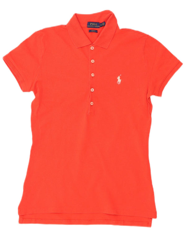 Polo Ralph Lauren Damen Slim Fit Hemd UK 10 Small Orange Baumwolle