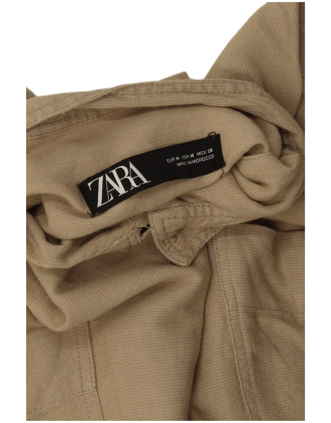 Übergroße Bomberjacke mit 3/4-Ärmeln von Zara, Gr. 14, Mittelbeige