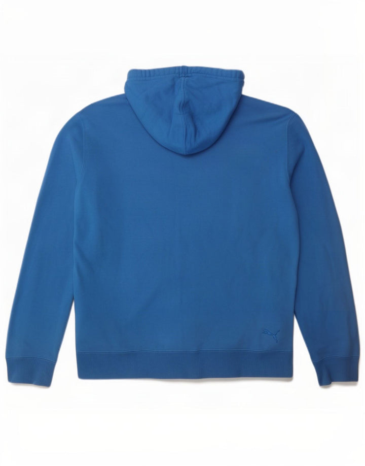 Puma Herren Kapuzenpullover mit grafischem Reißverschluss, Größe L, Blau