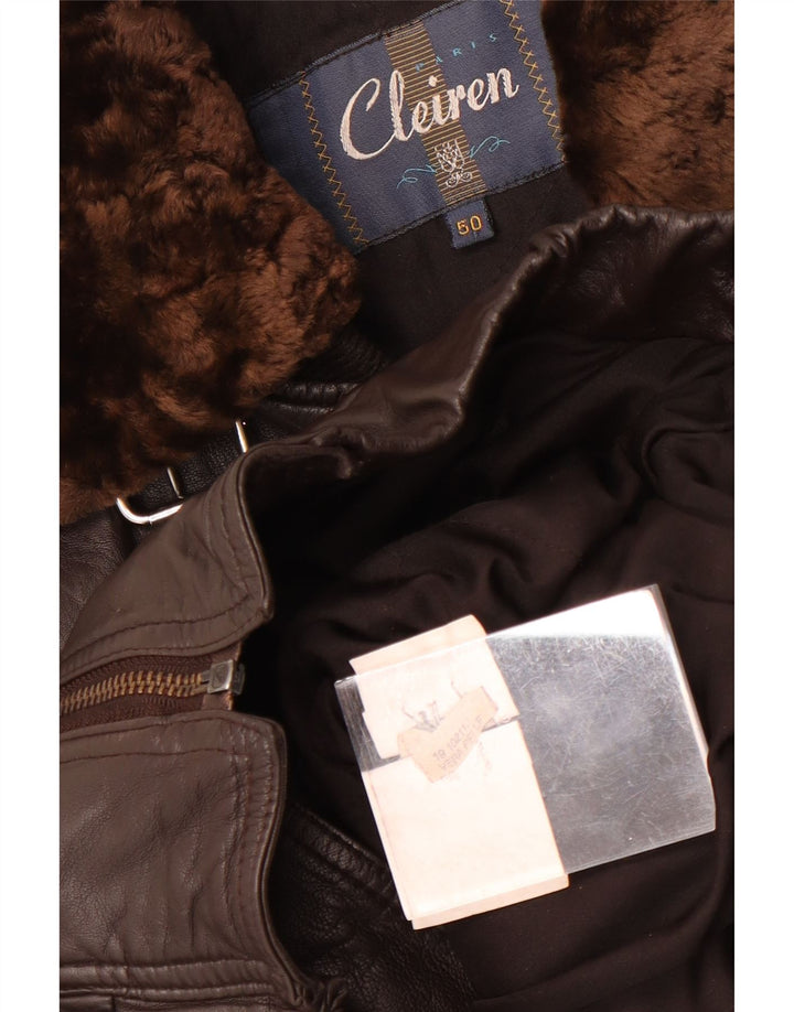 Cleiren Herren Lederjacke IT 50 großes braunes Leder