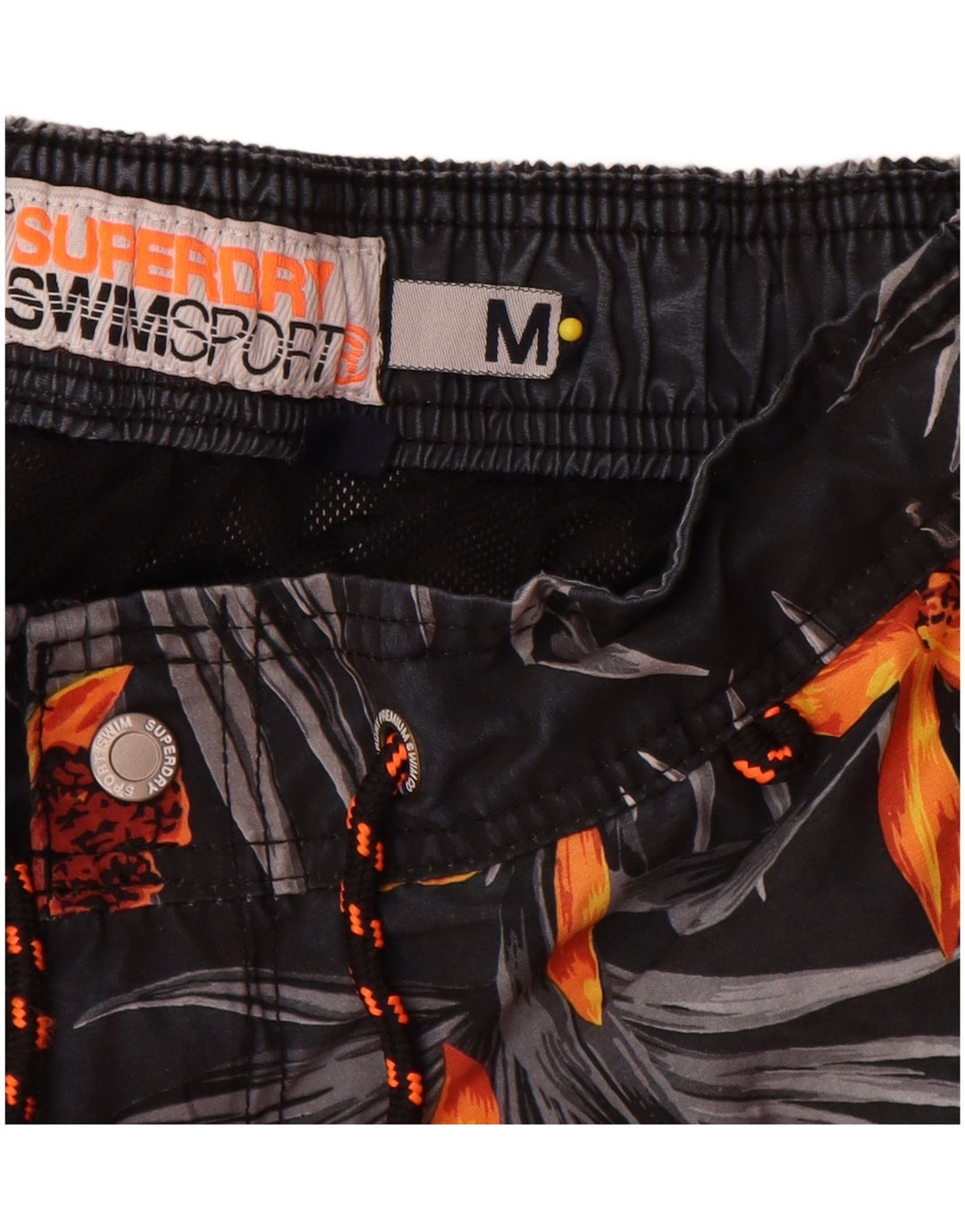 Superdry Herren-Badeshorts aus mittelgrauem, geblümtem Polyester