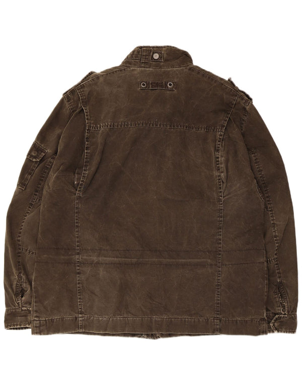 Camel Active Mens Military Jacket UK 42 XL Khaki Cotton